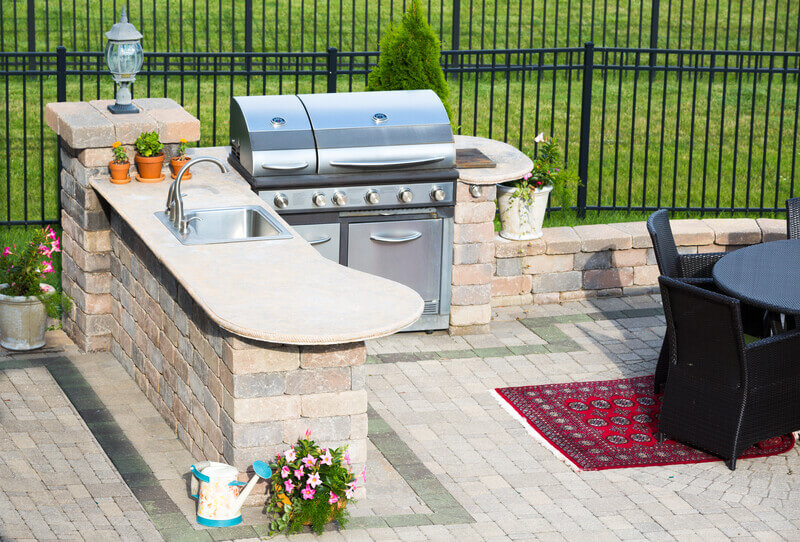 Custom outdoor grill area.